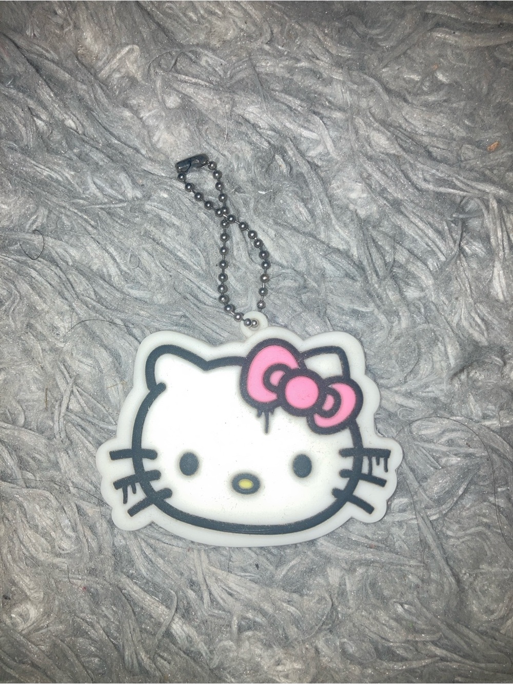 Forever 21 White Hello Kitty Keychain with Pink Bow